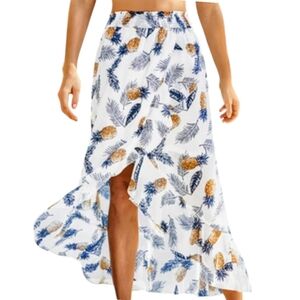 CUPSHE pineapple print maxi skirt M (NWT)